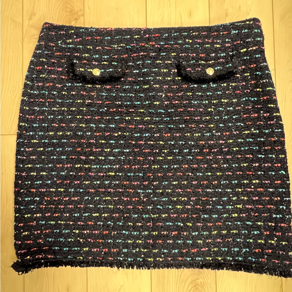Talbots Black Multicolor Tweed Skirt